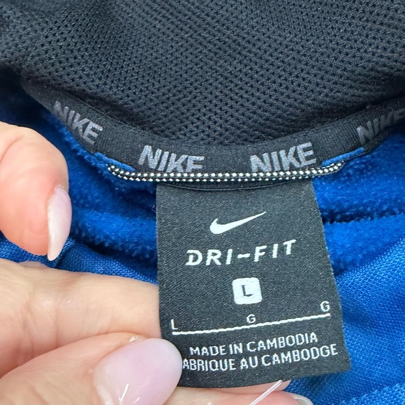 Nike Blue Kids Hoodie with Light Blue Swoosh - Picture 2 of 5